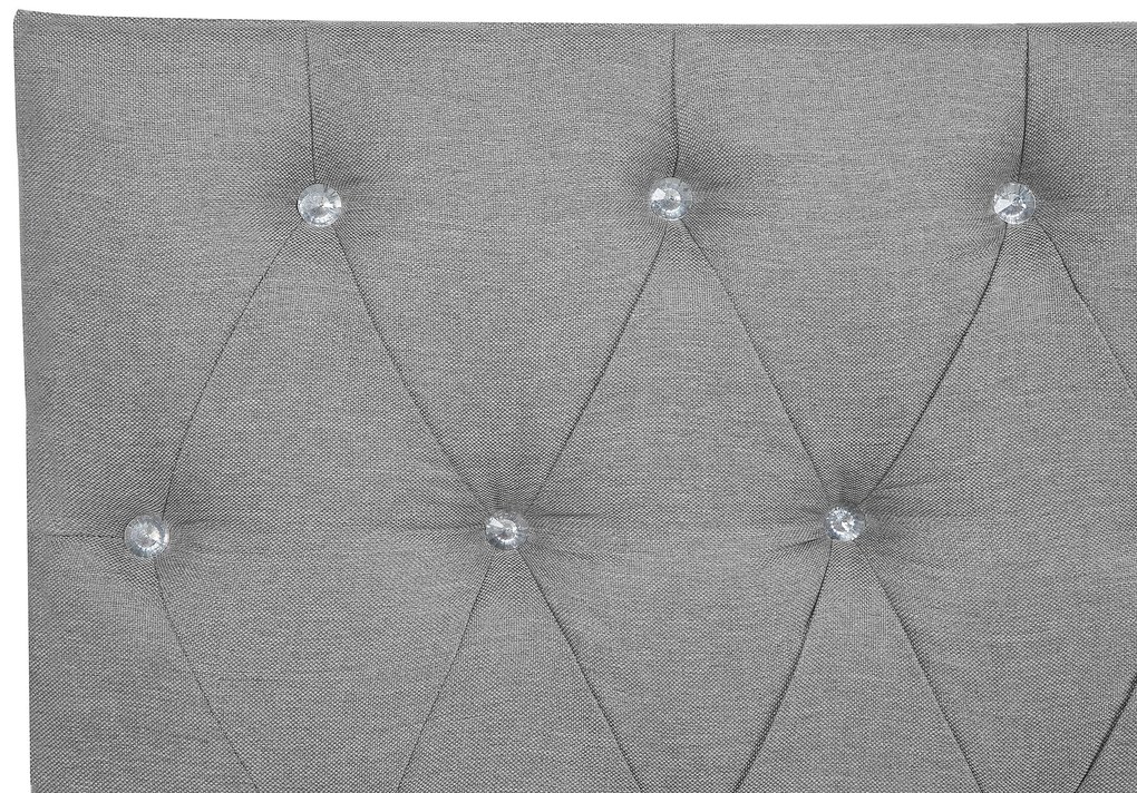 Cama de casal continental em tecido cinzento claro 160 x 200 cm DUCHESS Beliani