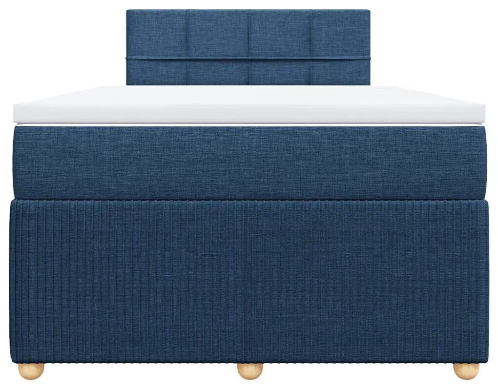 Cama boxspring com colchão 120x190 cm tecido azul