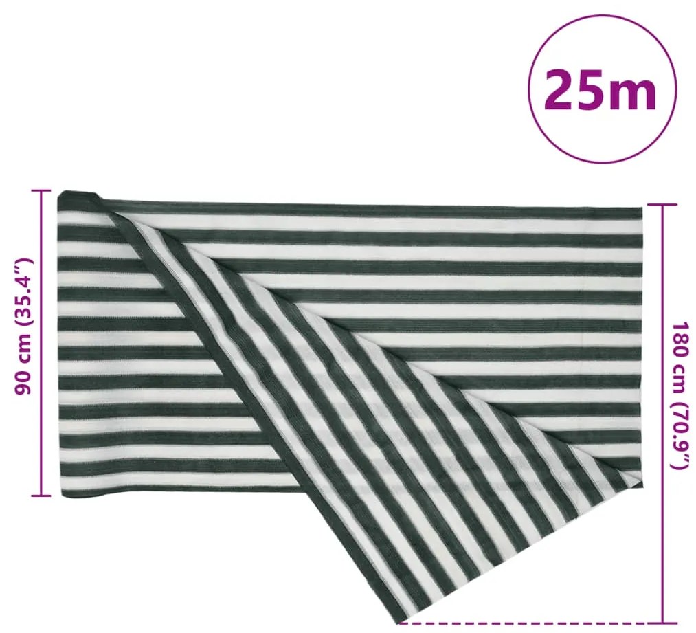 Rede ocultação p/ privacidade PEAD 195g/m² 1,8x25m verde branco