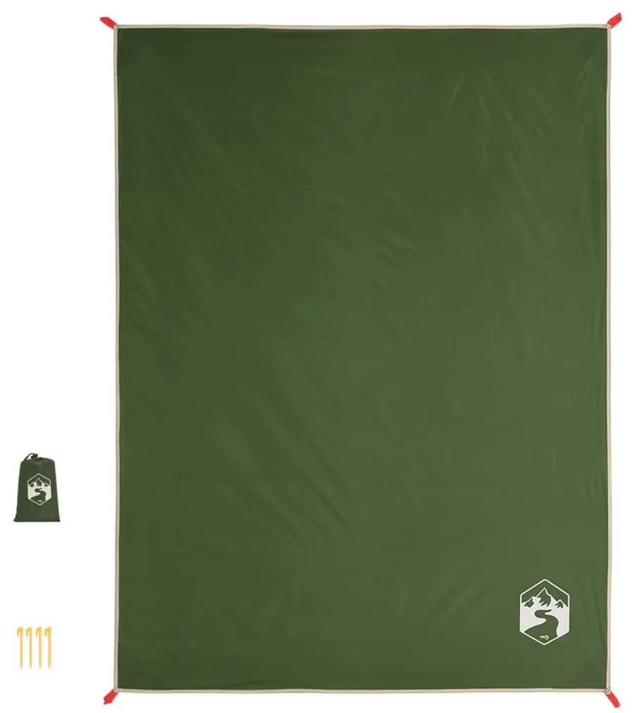 Toalha de piquenique com estacas 205x155 cm verde