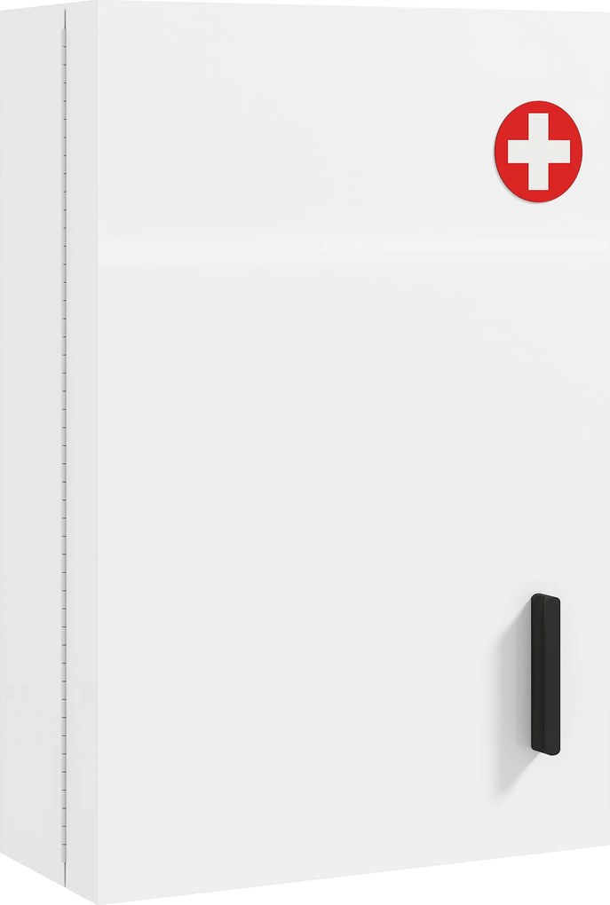 HOMCOM Armário de Medicamentos de Parede com 6 Compartimentos Fechadura e 2 Chaves para Casa de Banho e Cozinha 40x18x60 cm Branco | Aosom Portugal