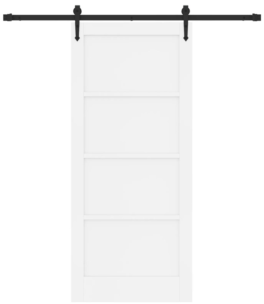 Porta Deslizante vidaXL com Conjunto de Hardware Branca 86x198.5 cm Ma