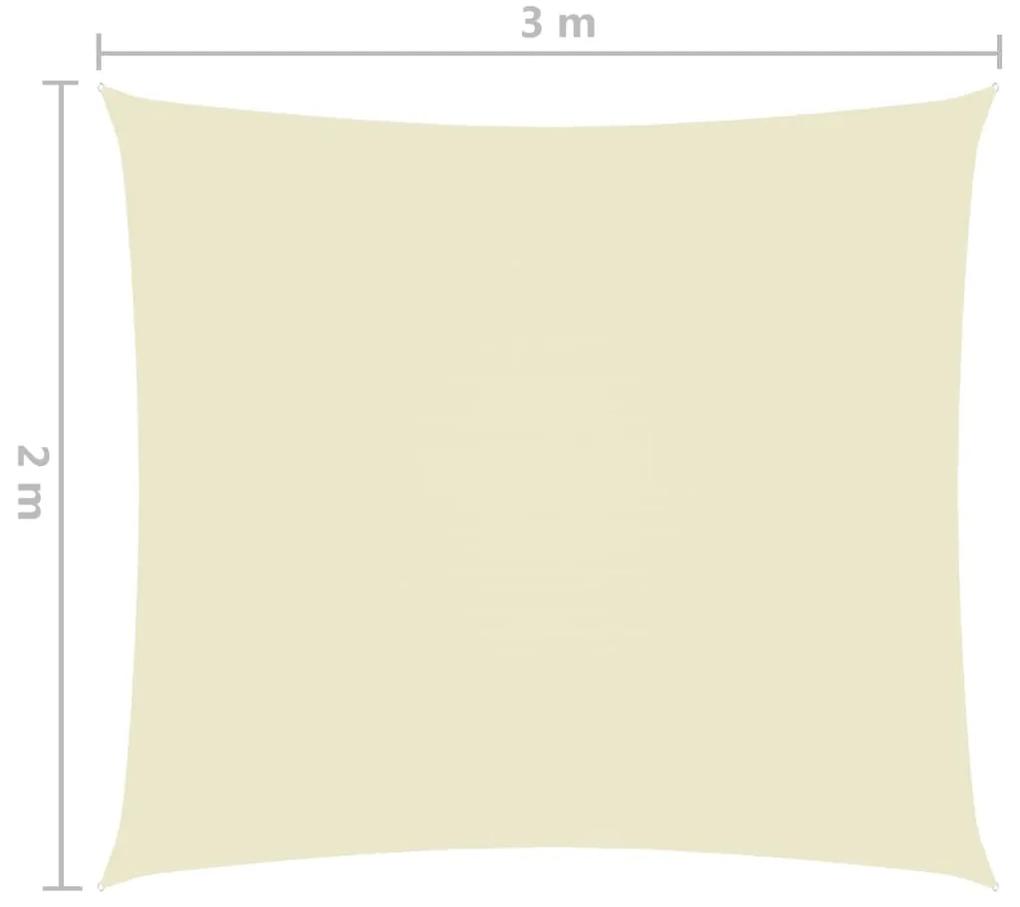 Para-sol estilo vela tecido oxford retangular 2x3 m cor creme