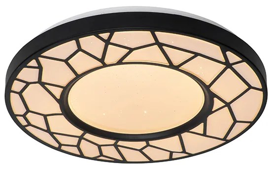 Luminária de teto preto 39 cm incl. LED com controle remoto - Luka Moderno