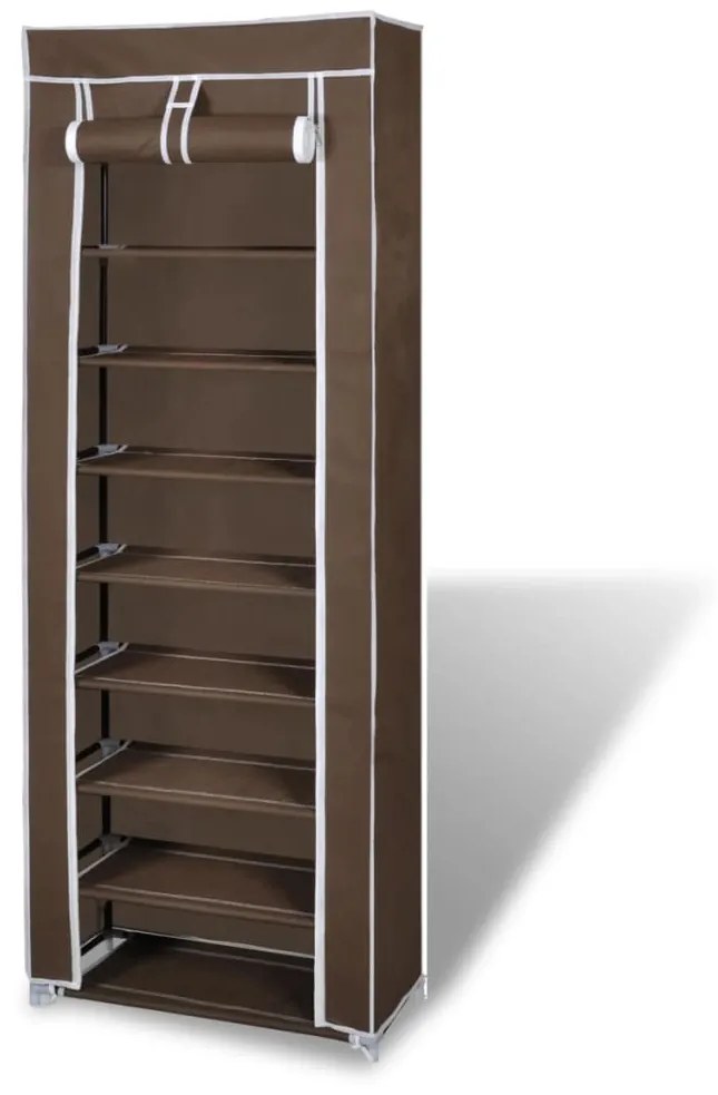 Sapateira com tampa 57 x 29 x 162 cm Castanho