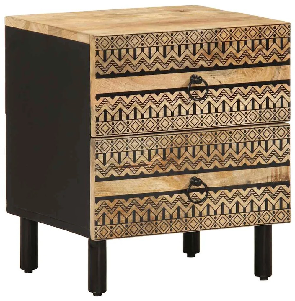 Mesa de cabeceira 2 pcs 40x33,5x46 cm mangueira áspera maciça