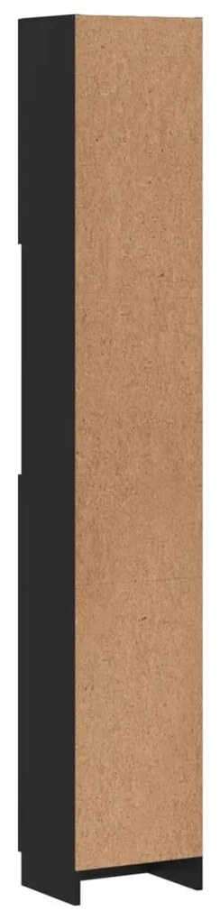 Armário de casa de banho 32x25,5x190 cm derivados madeira preto