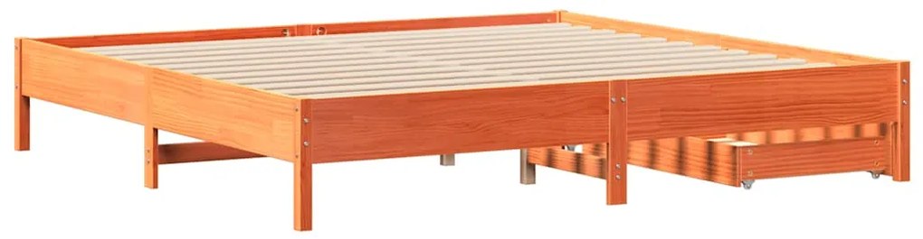 Cama sem colchão 180x200 cm pinho maciço castanho-mel