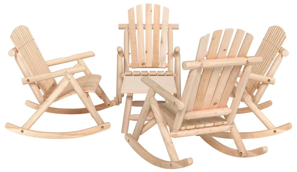 vidaXL 5 pcs conjunto lounge de jardim madeira de abeto maciça