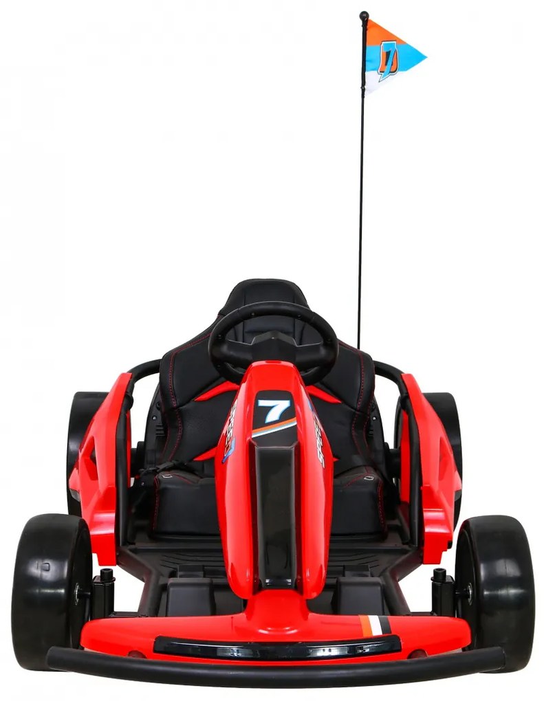 Kart elétrico para Crianças 24V SPEED 7 DRIFT KING Rodas Frente EVA, Rodas Atras Plastico, Assento de couro Vermelho