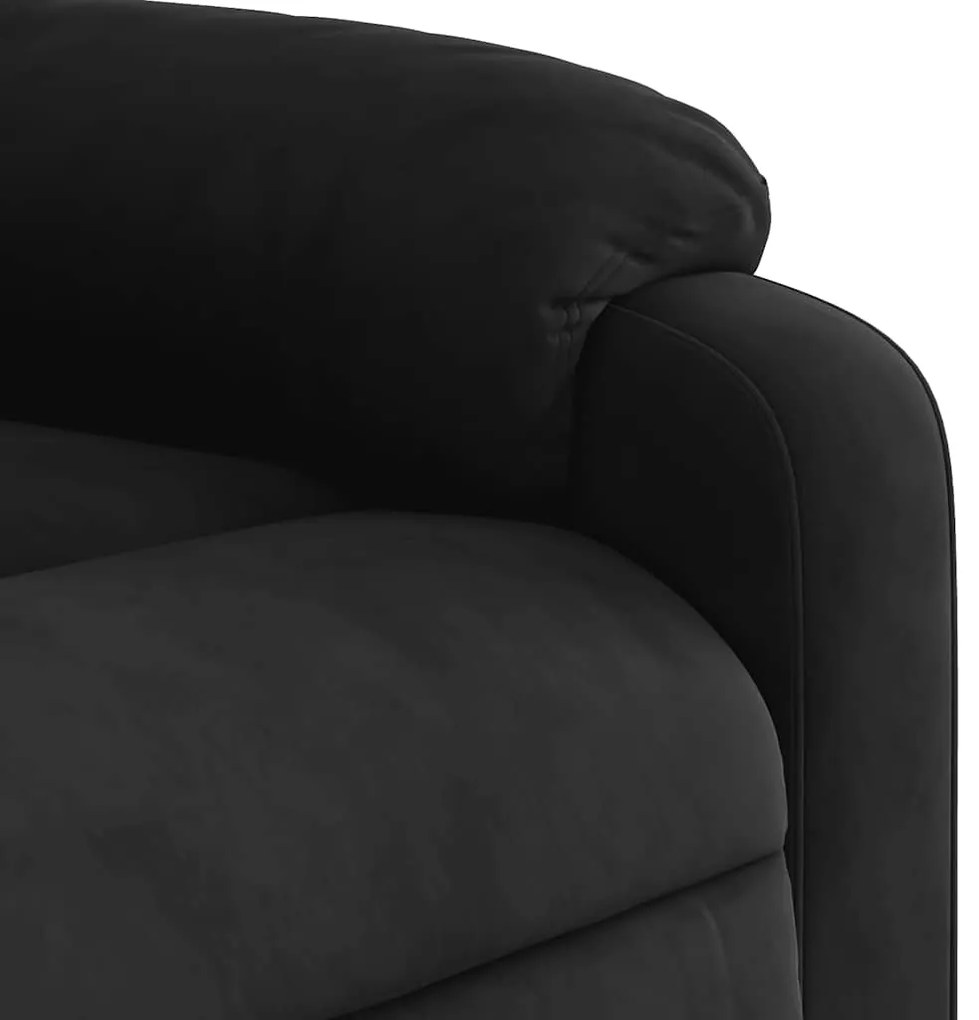 Poltrona de massagens reclinável elétrica microfibra preto