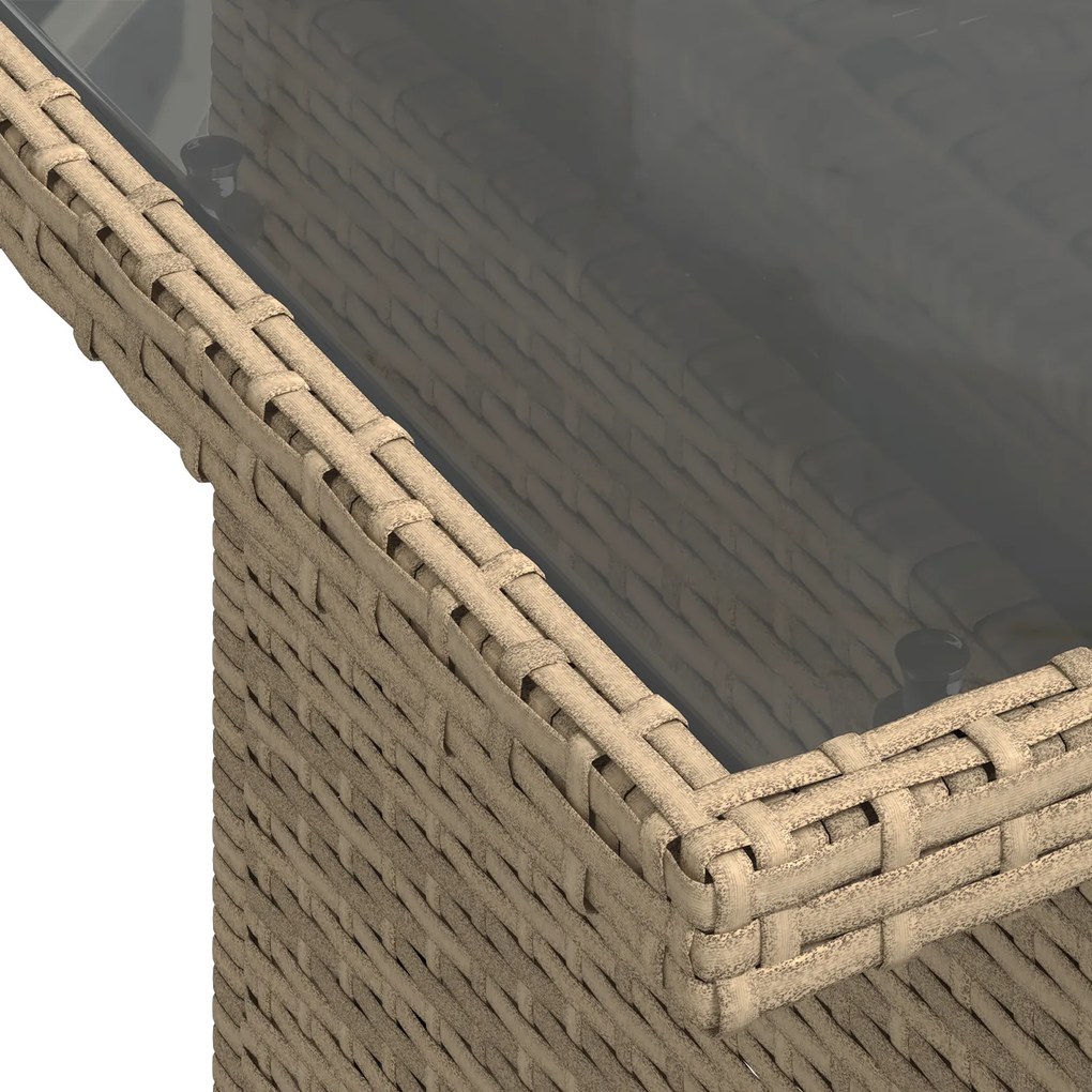 Conjunto de Sofá de Jardim vidaXL 9 Peças com Almofadas Bege Rattan Po