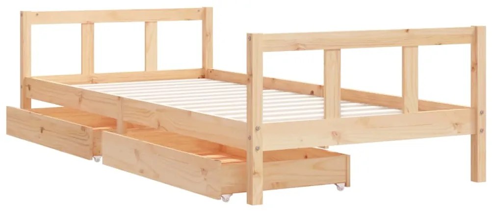 Estrutura de cama infantil c/ gavetas 90x200 cm pinho maciço
