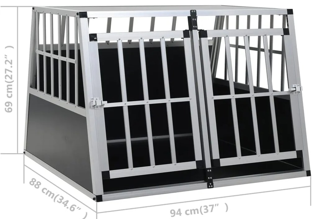 Transportadora para cães com porta dupla 94x88x69 cm