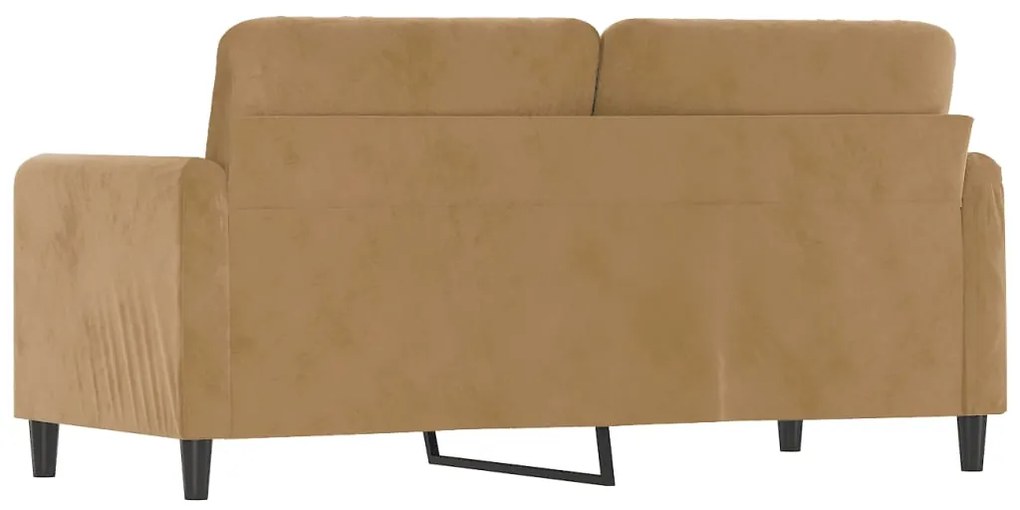 Sofá de 2 lugares veludo 140 cm castanho