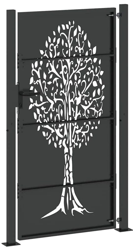 Portão de Jardim Preto 105 x 175 cm Aço com Revestimento em Pó
