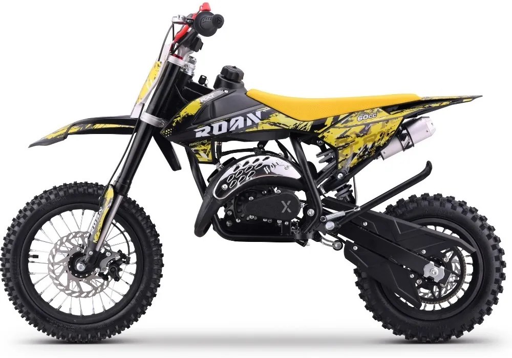 MINI MOTO PARA CRIANÇAS MINICROSS gasolina 60cc Roan RXT 12"/10" Amarela