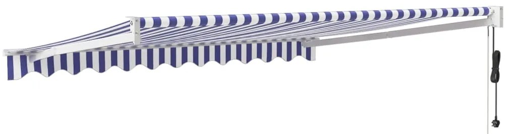 Toldo retrátil automático 3,5x2,5 m azul e branco