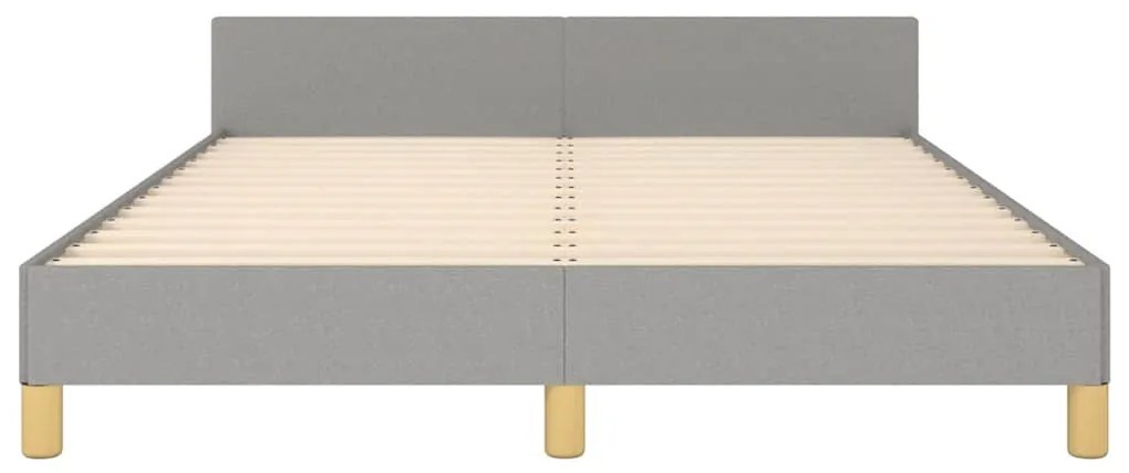 Estrutura de cama sem colchão 140x190 cm tecido cinzento-claro