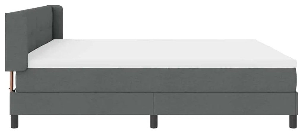Cama Box Cinza Escuro com Colchão, 200x200 cm, Tecido
