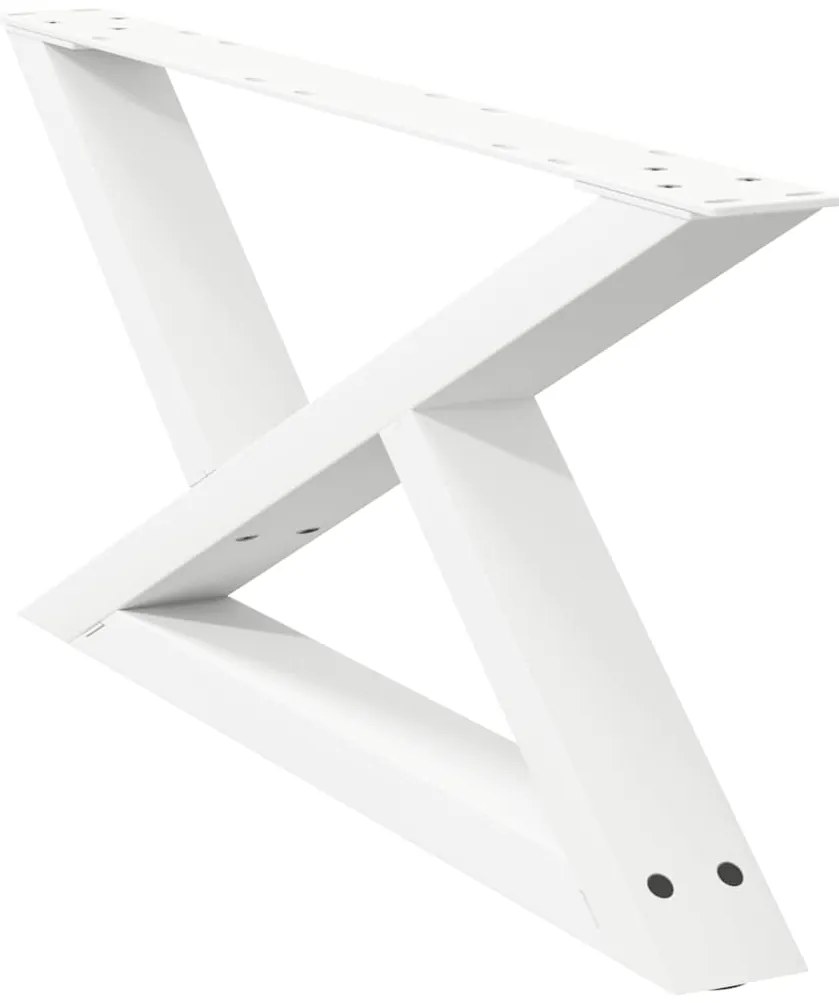 Pés para mesa de centro 2 peças, branco, 70x(30-31,3) cm, aço