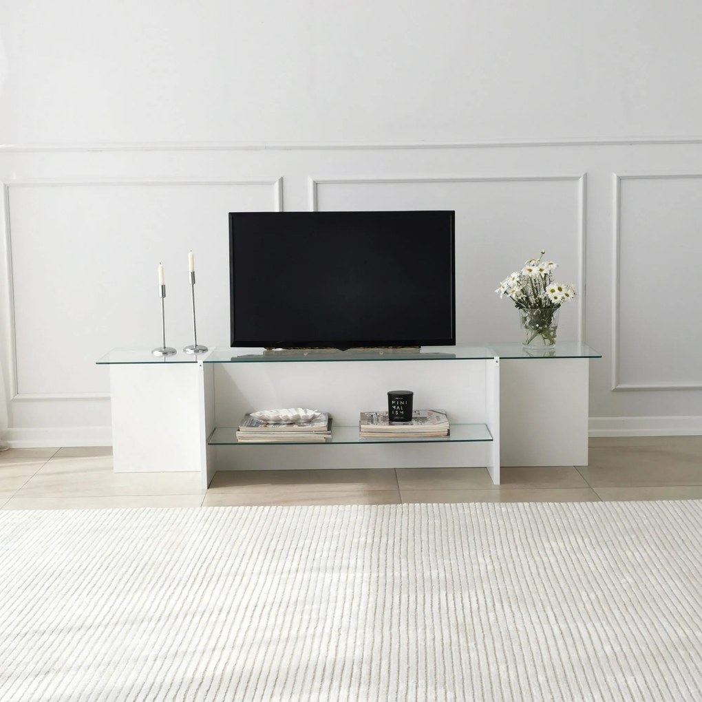 Suporte de TV Escape – Branco – 158 cm x 40 cm x 35 cm