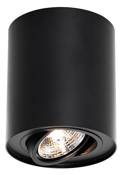 Foco de teto moderno preto rotativo e inclinável AR70 - Rondoo Up