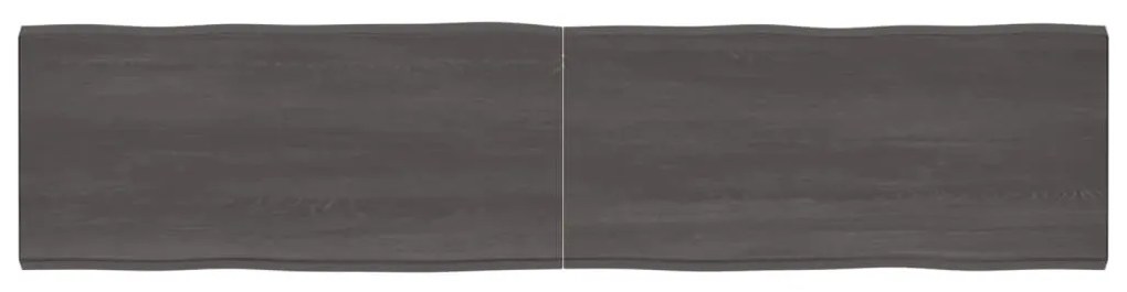 vidaXL Tampo de mesa com bordas vivas maciço tratado castanho-escuro