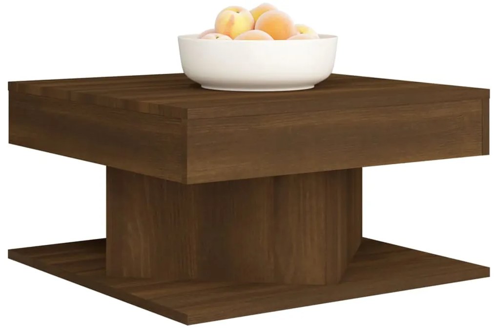 Mesa centro 57x57x30 cm derivados de madeira carvalho castanho