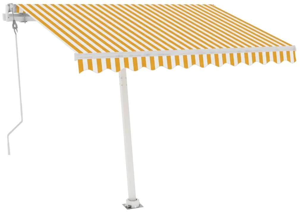 Toldo automático independente 350x250 cm amarelo e branco
