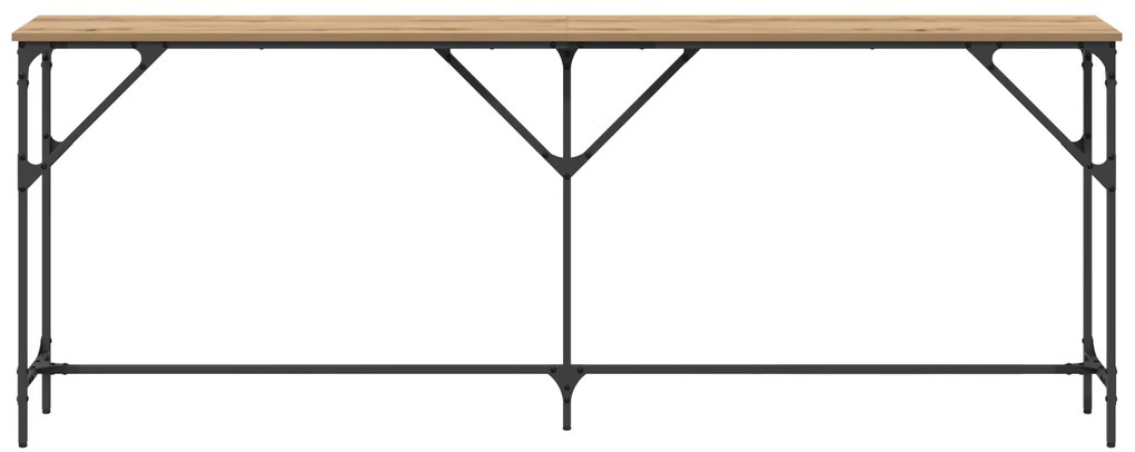 Mesa de Consola Carvalho Artesanal 200x29x75 cm Madeira