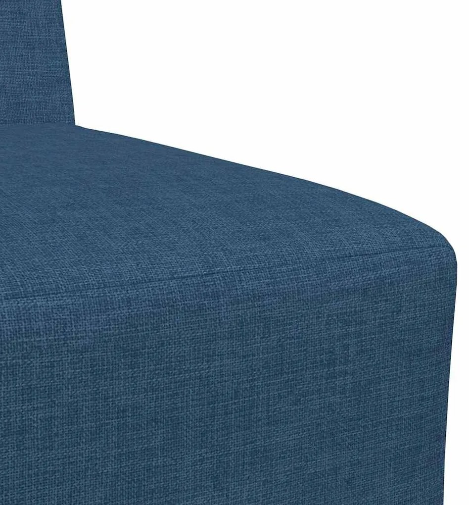 Cadeira de Sofá Cinza Claro 55 cm em Tecido 3 pcs Azul