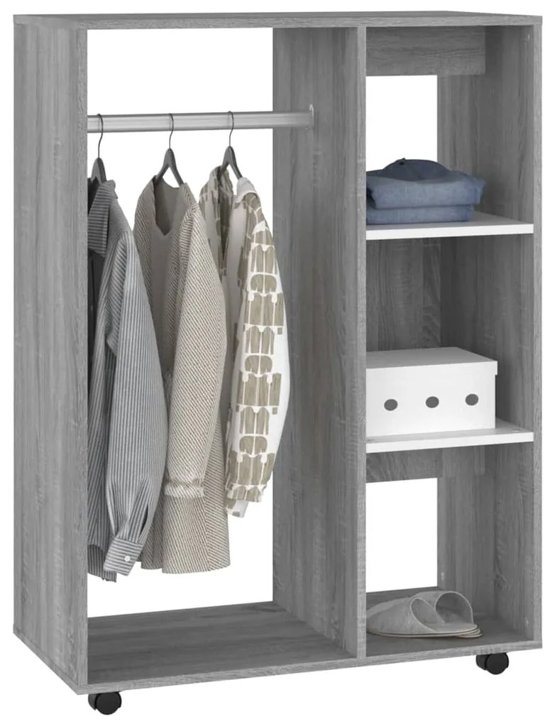 Roupeiro 80x40x110 cm derivados de madeira cinzento sonoma