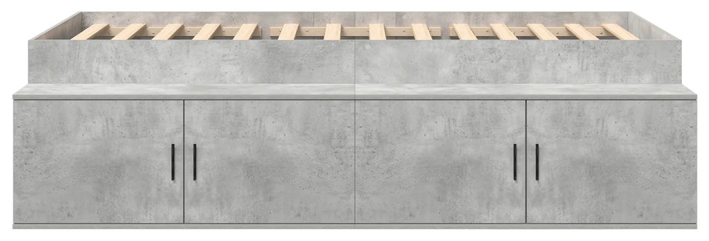 Estrutura de Cama com Armazenamento Cinza Concreto 90x190 cm