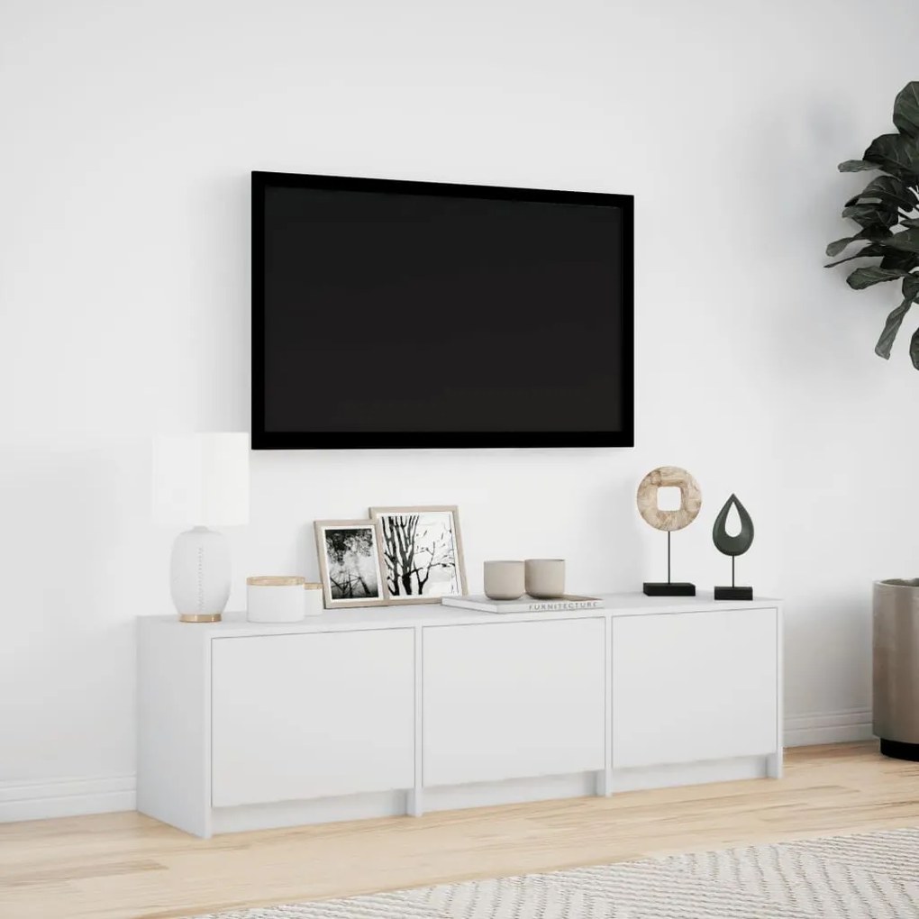 Móvel de TV 140x34x50 cm derivados de madeira branco