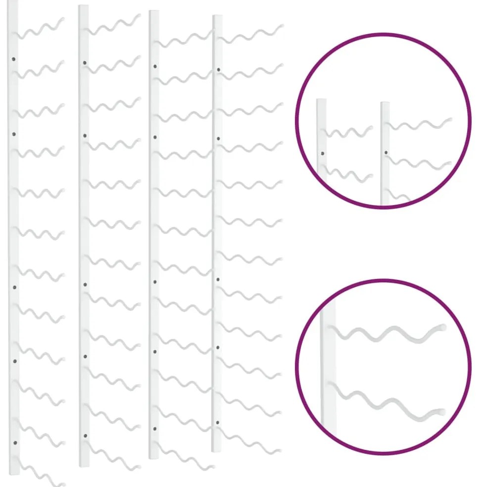 Garrafeira de parede para 36 garrafas 2 pcs ferro branco