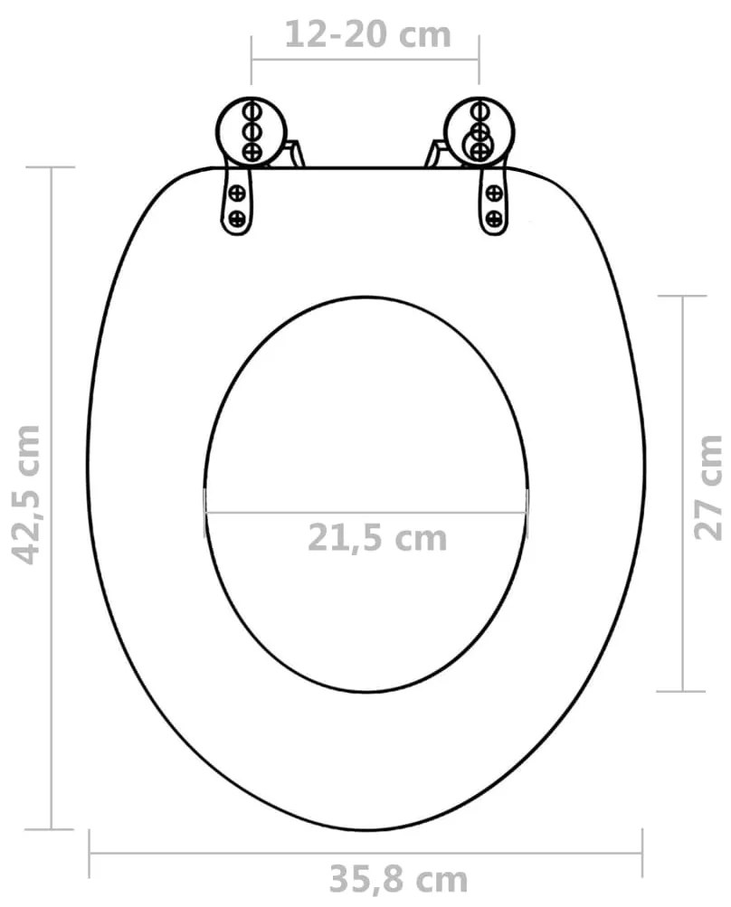 Assento de sanita com tampa design simples MDF preto