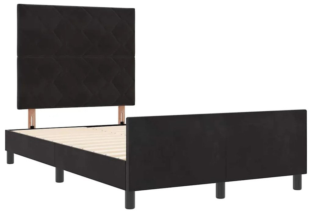 Cama vidaXL Preta 120x190 cm em Veludo