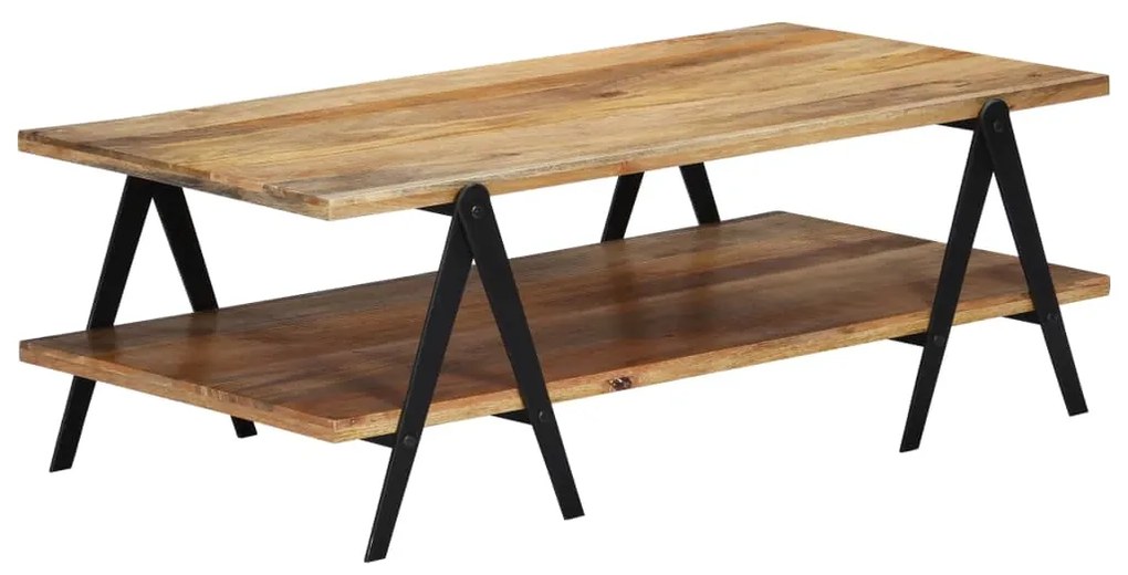 Mesa de centro em madeira de mangueira maciça 115x60x40 cm