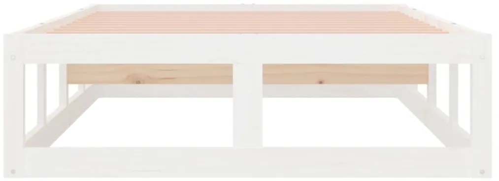 Estrutura de cama branco 100x200 cm madeira maciça