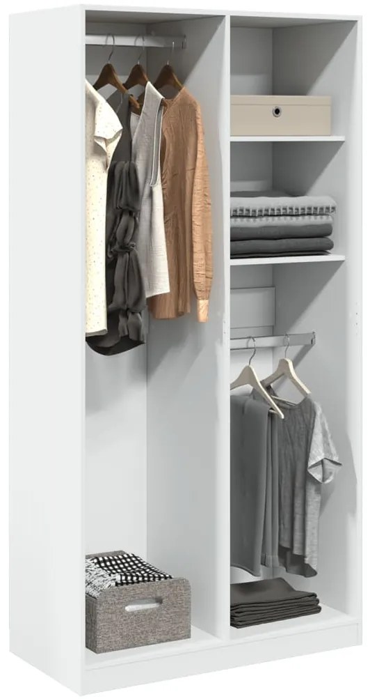 Roupeiro 100x50x200 cm contraplacado branco