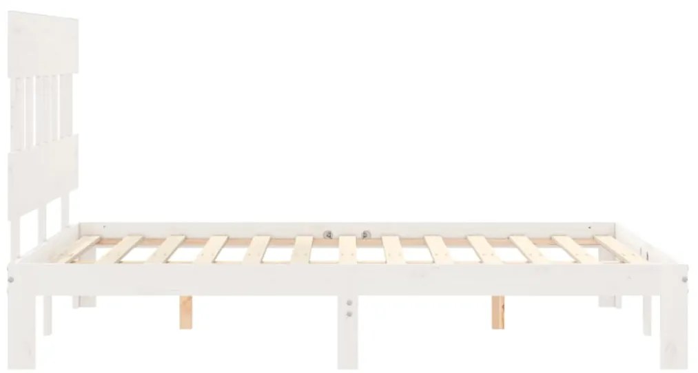 Cama sem colchão 120x200 cm madeira de pinho maciça branco
