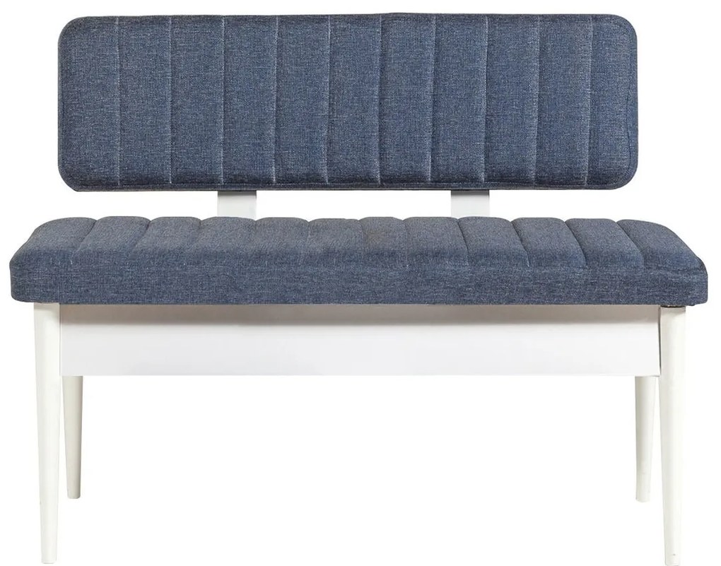 Conjunto Mesa de Jantar Extensível e Cadeiras Vina – Branco e Azul Esc