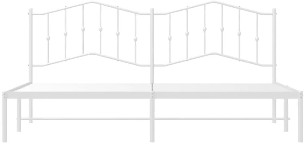 Estrutura de cama com cabeceira 200x200 cm metal branco