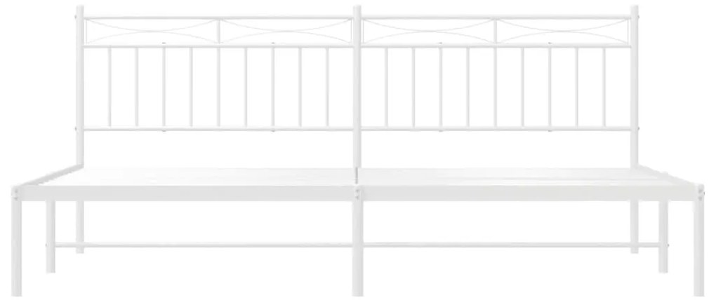 Estrutura de cama com cabeceira 200x200 cm metal branco