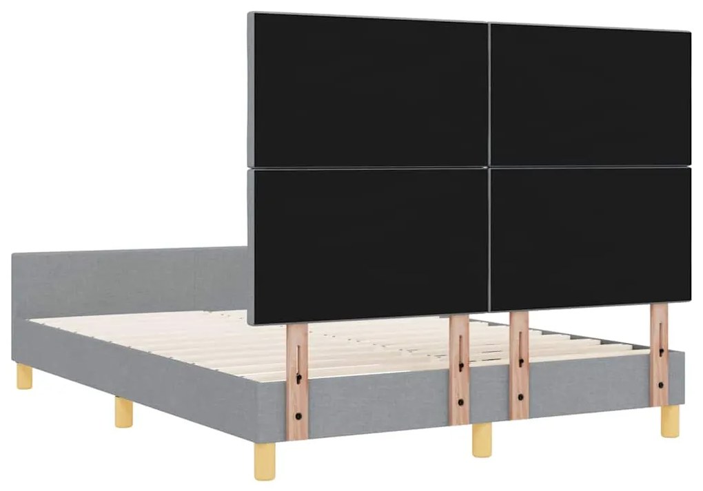 Estrutura de Cama vidaXL Cinza-claro 160x200 cm Tecido