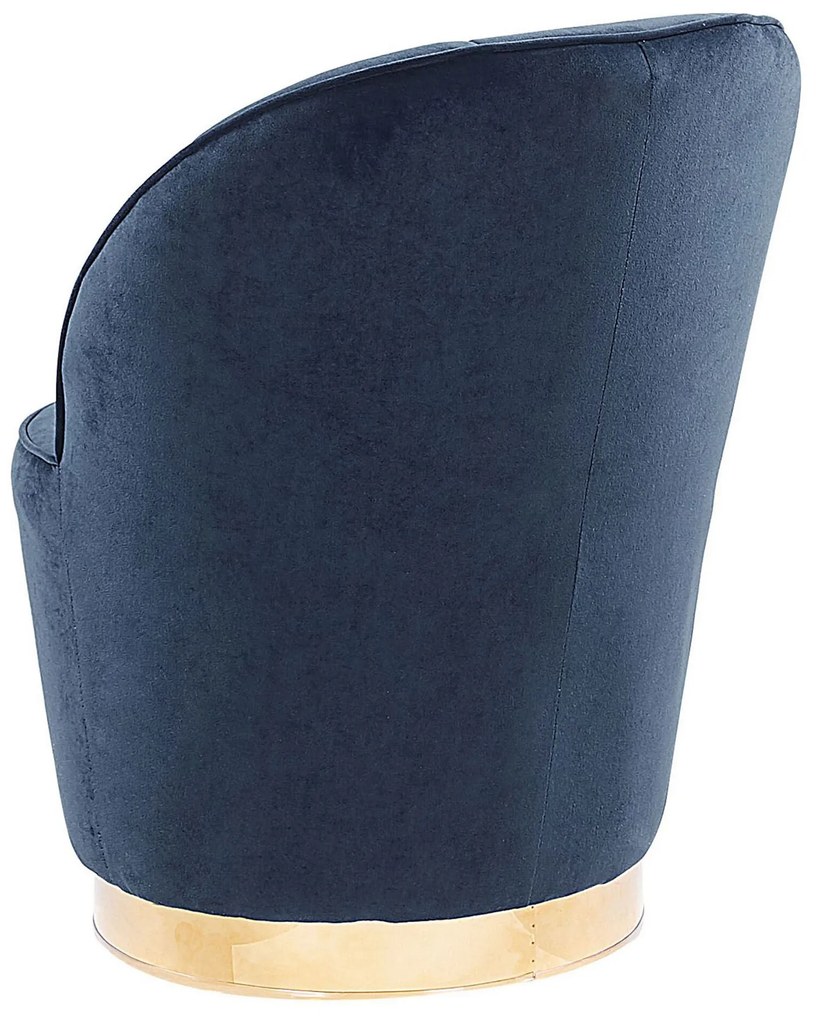 Poltrona de veludo azul escuro ALBY Beliani