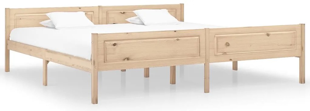 Estrutura de cama 200x200 cm madeira de pinho maciça