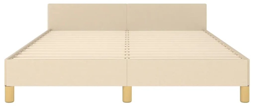 Estrutura de cama sem colchão 140x190 cm tecido cor creme