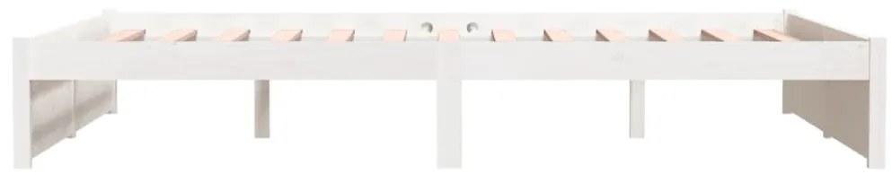 Estrutura de cama 140x190 cm madeira maciça branco